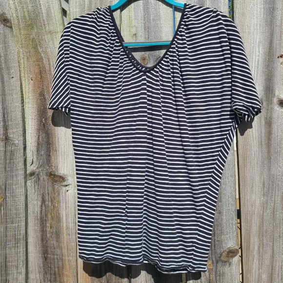 Express Short Sleeve V Neck Striped Dolman Shirt.  Size small - Picture 1 of 4